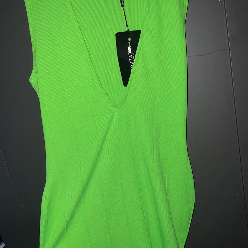 PLT Plunging V Neck Lined Dress